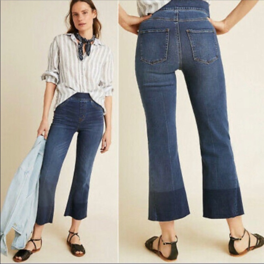 SPANX Cropped Flare Raw Hem Jeans Size Xs - Picture 3 of 15